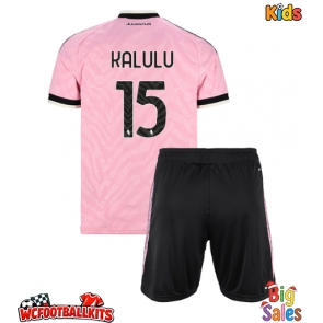 Juventus Pierre Kalulu #15 Replica Away Stadium Kit for Kids 2026-27 Short Sleeve (+ pants)